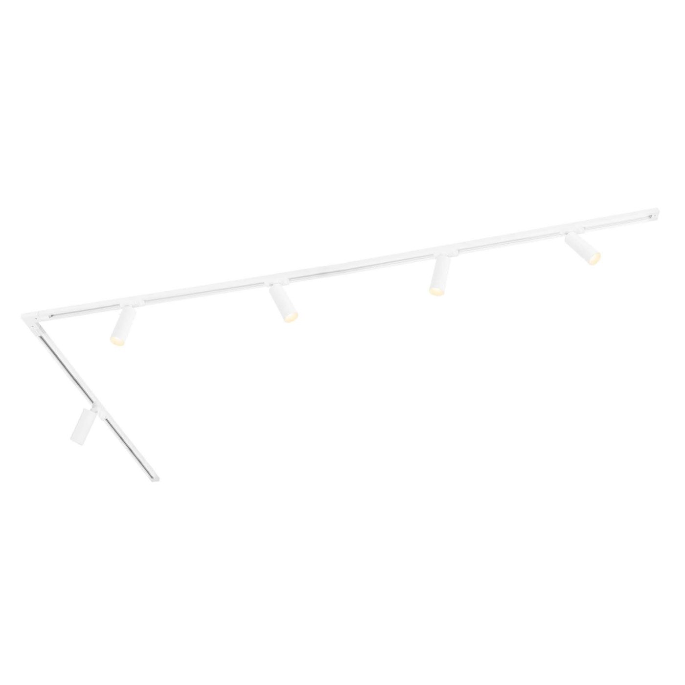 3m LED Schienensystem - 5 Spots - Dimmbar - 1 Phasen - Weiß
