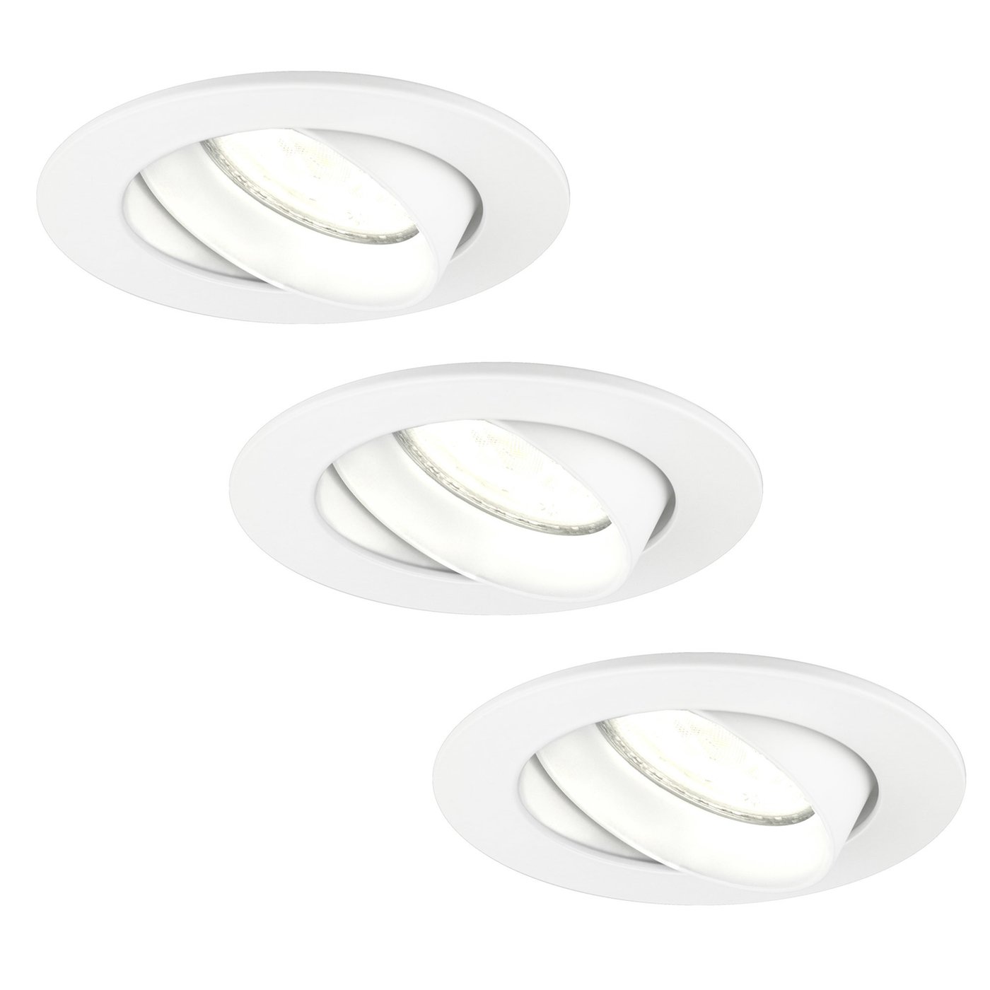 3x Lampy Wpuszczane w Sufit - Białe - Rio - ściemniane - 3W - 4000K - ø85mm