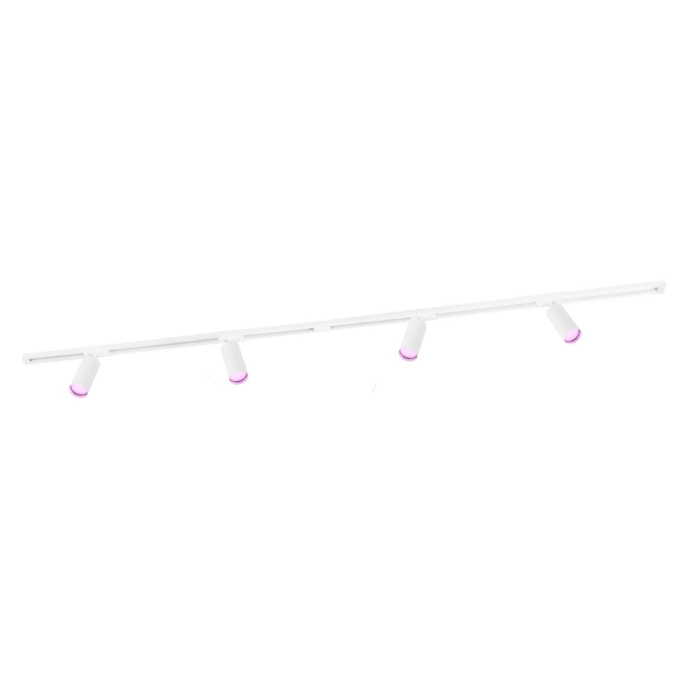 2m Smart LED Railverlichting - 4 Railspots - 4.9W - RGB+CCT - Dimbaar - 1-Fase Railsysteem - Wit