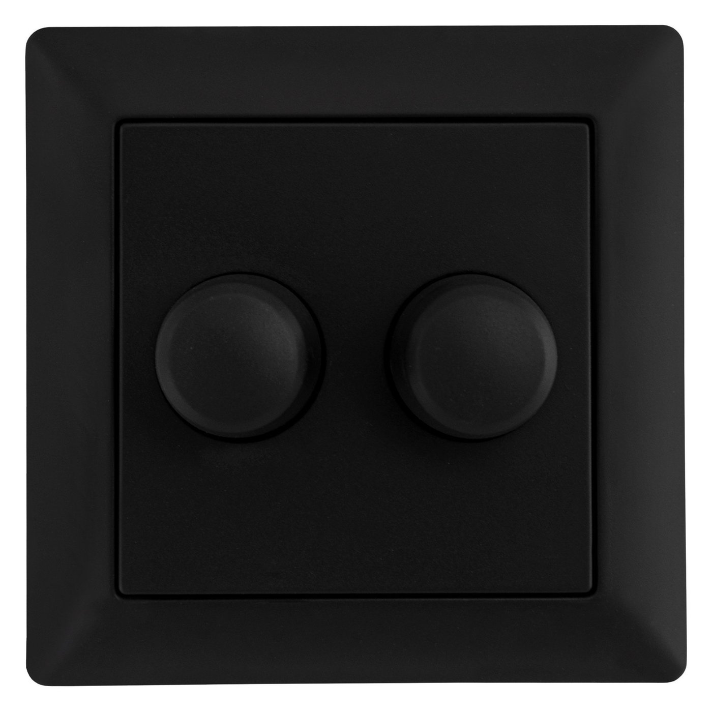 Cache pour Variateur de lumière – DUO - Poussoir / Rotatif - Noir