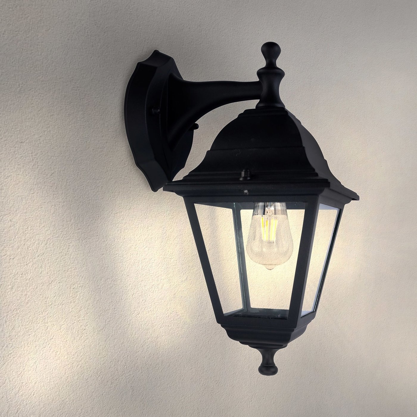 LED Wandleuchte - Classic Vela - schwarz - E27