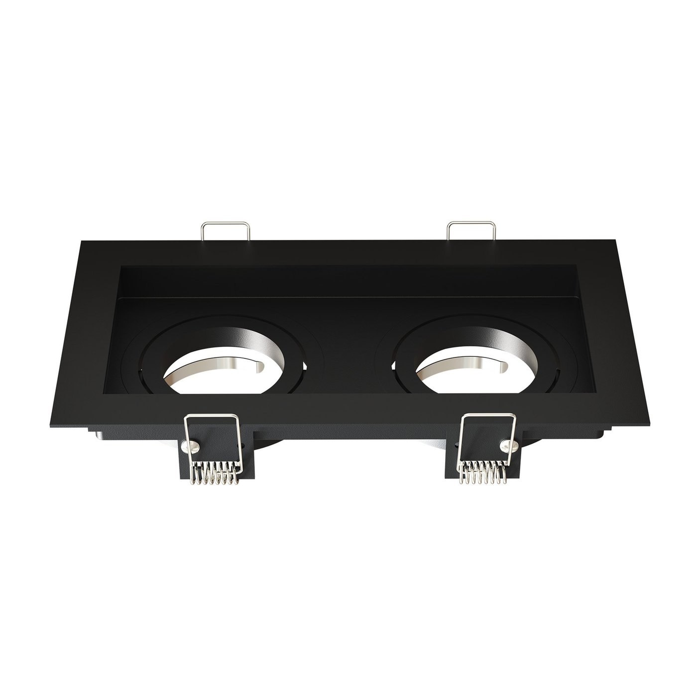 Spot Encastrable LED - Dimmable - Noir - Duo - Rectangle - Raccord GU10 - 185x100 mm