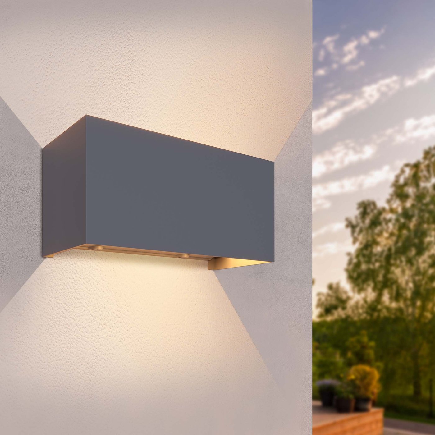 LED Wandleuchte Außen - Beidseitig - 9.5W - 3000K - IP54 - Anthrazit - Für den Innen- und Außenbereich geeignet