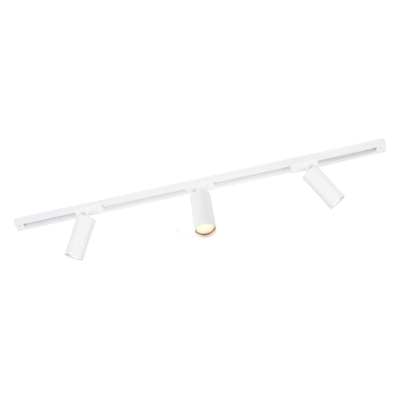 1m LED Spot sur rail - 3 Luminaires - Dimmable - Rail Monophasé - Blanc