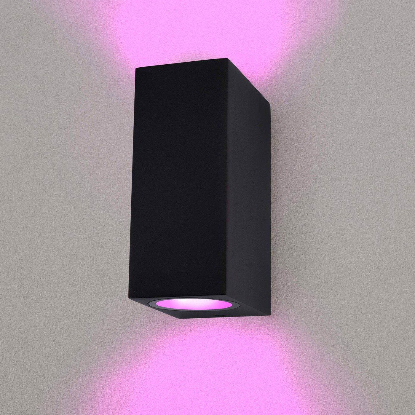 Smart LED Wandleuchte - Cube Schwarz  - Beidseitig