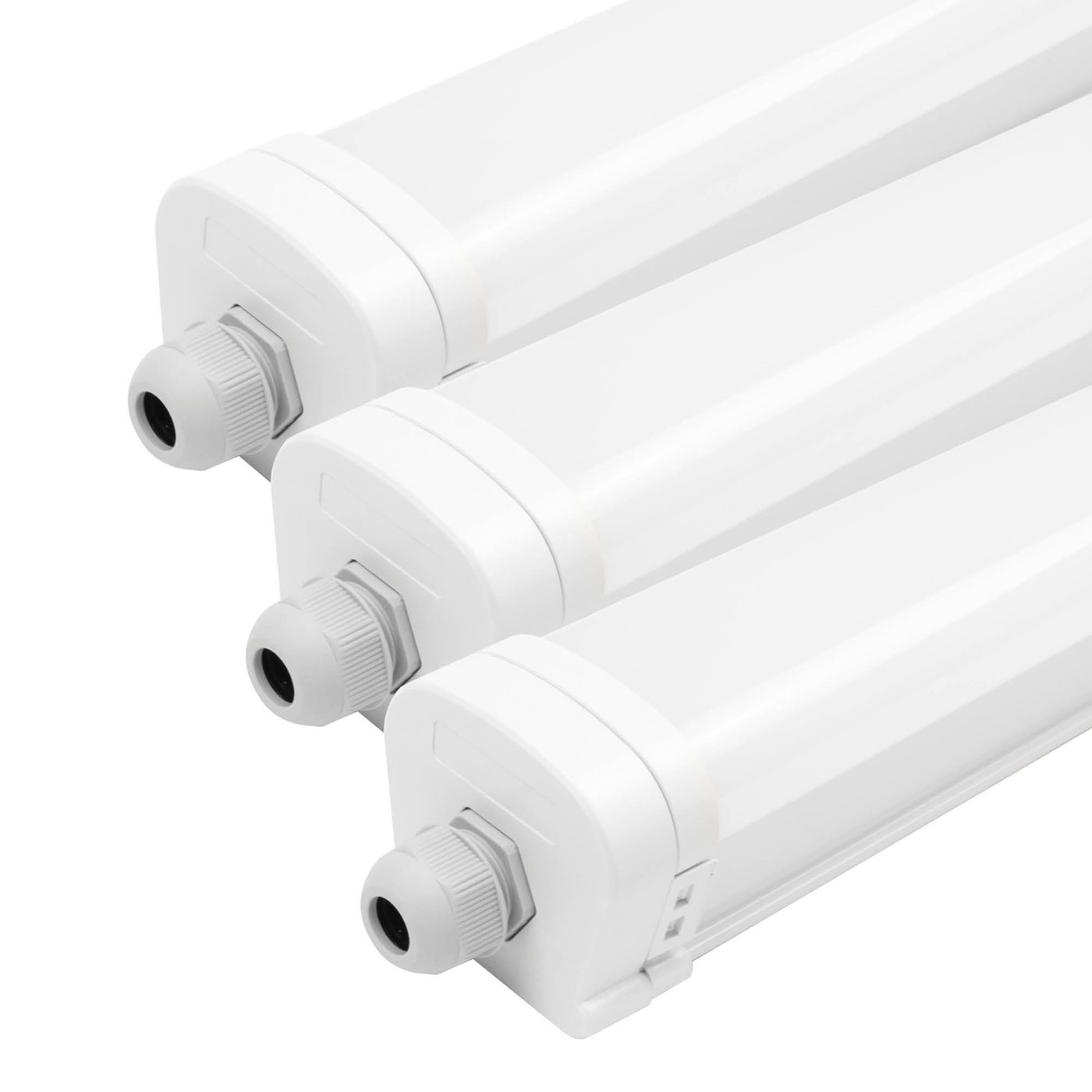3-Pack LED Feuchtraumleuchten 150 cm - Samsung LED - IP65 - 48W - 130 lm/W - 6500K - Verlinkbar - 5 Jahre Garantie