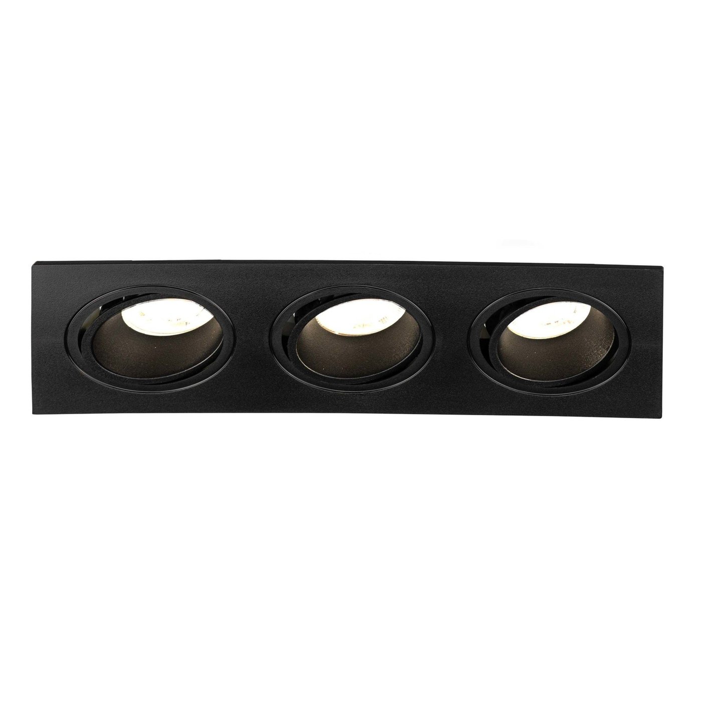 Dimmbarer LED Einbaustrahler Dreifach - Rechteck - 3W - 4000K - Schwarz