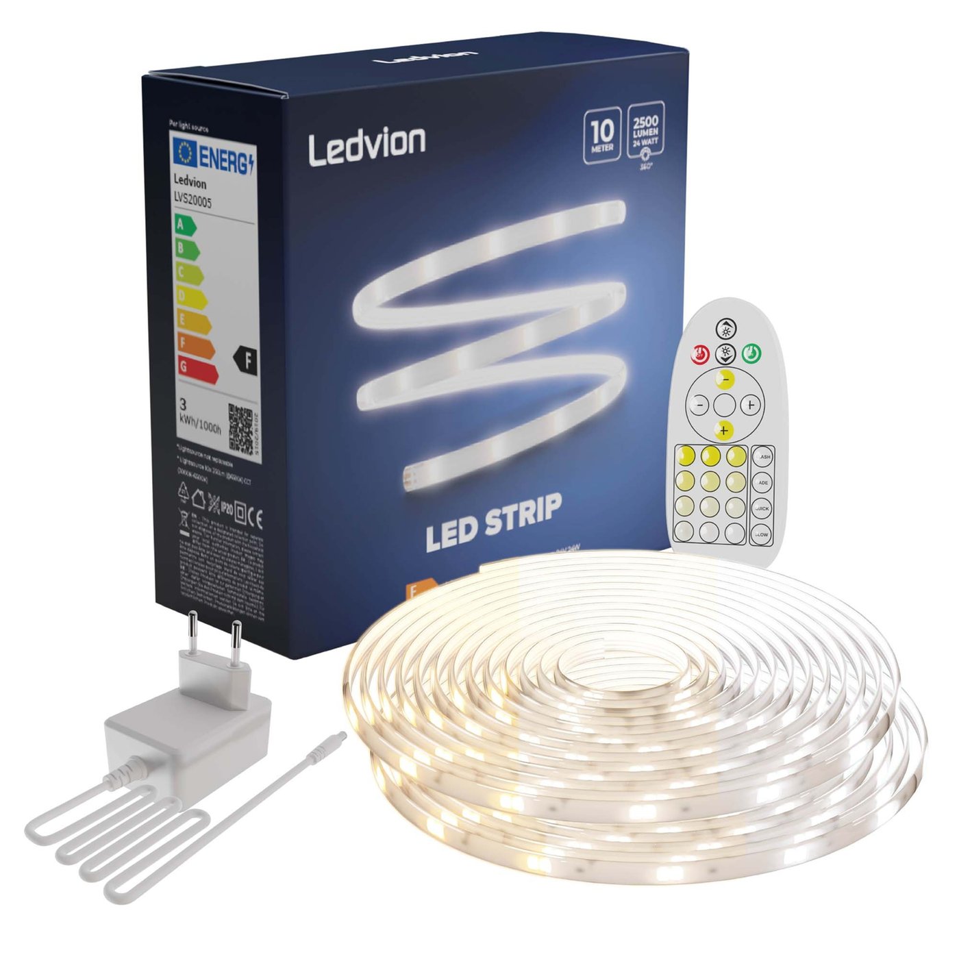 Ściemnialna taśma LED - 10 metrów - 3000K-6500K - 24V - 24W