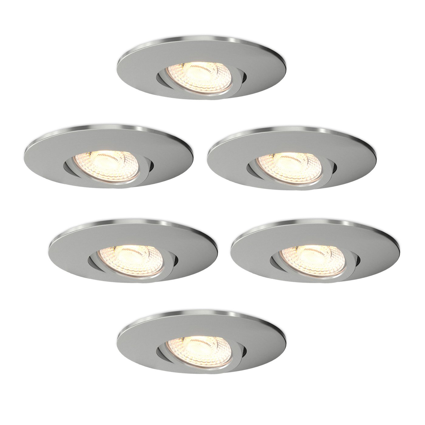 6x Lampy Wpuszczane w Sufit LED - Ściemniane - IP65 - 6W - CCT - Nikiel - Ø98 mm - 5 lat gwarancji - Do łazienki