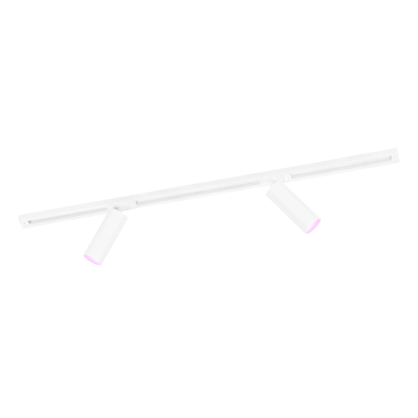 1m Illuminazione a Binario LED Intelligente - 2 Faretti GU10 - 4.9W - RGB+CCT - Dimmerabile - Binario Monofase - Bianco