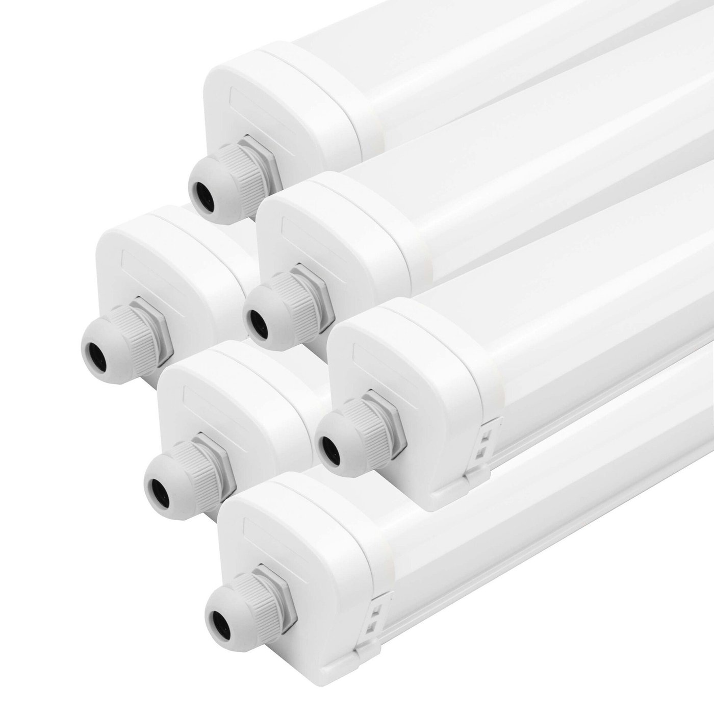 6x Réglette LED 60cm - Samsung LED - IP65 Étanche - 20W - 6500K - 140 lm/W - Raccordable - 5 ans de garantie