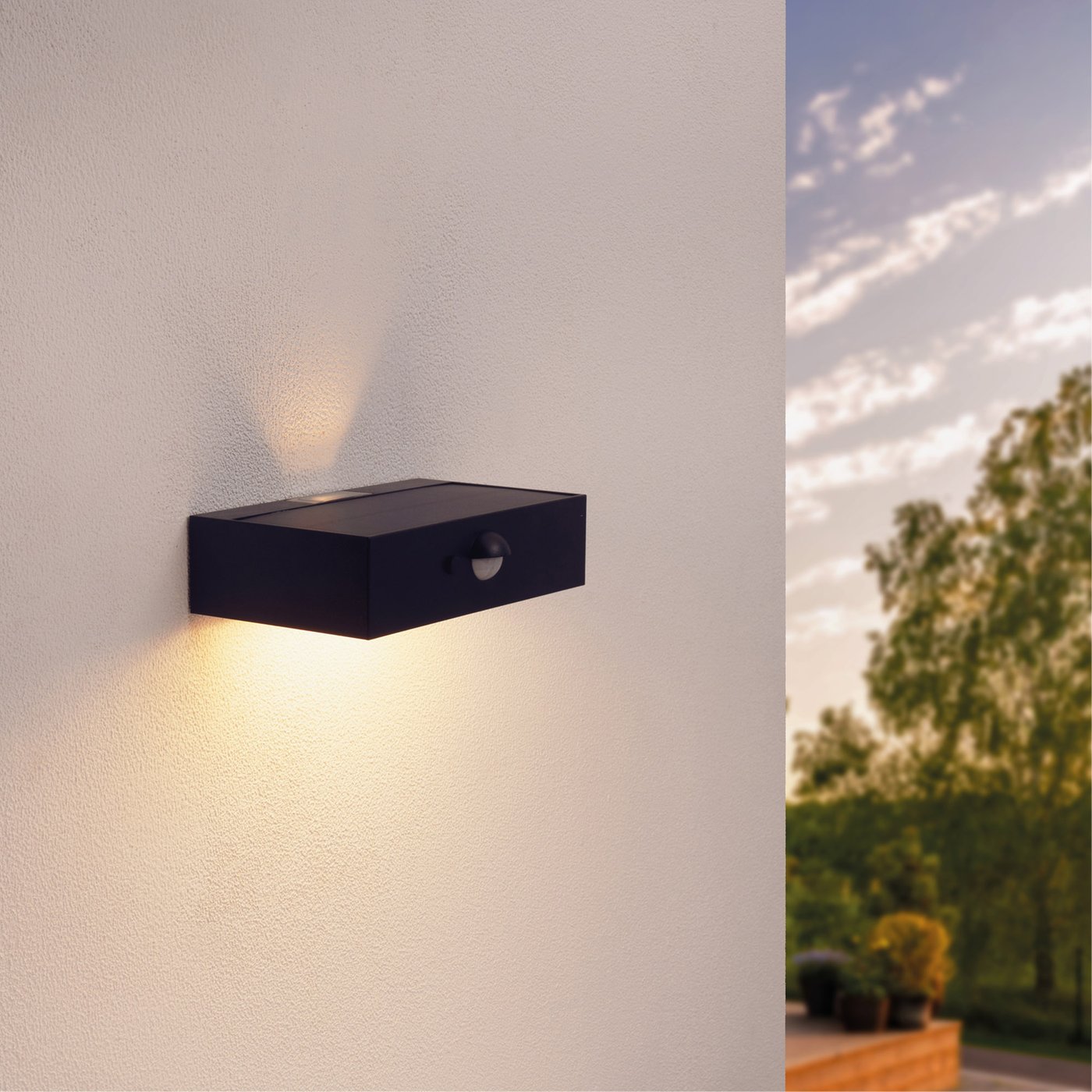 Kinkiet Solarny z Czujnikiem Ruchu - Czarny - 3W - 3000K