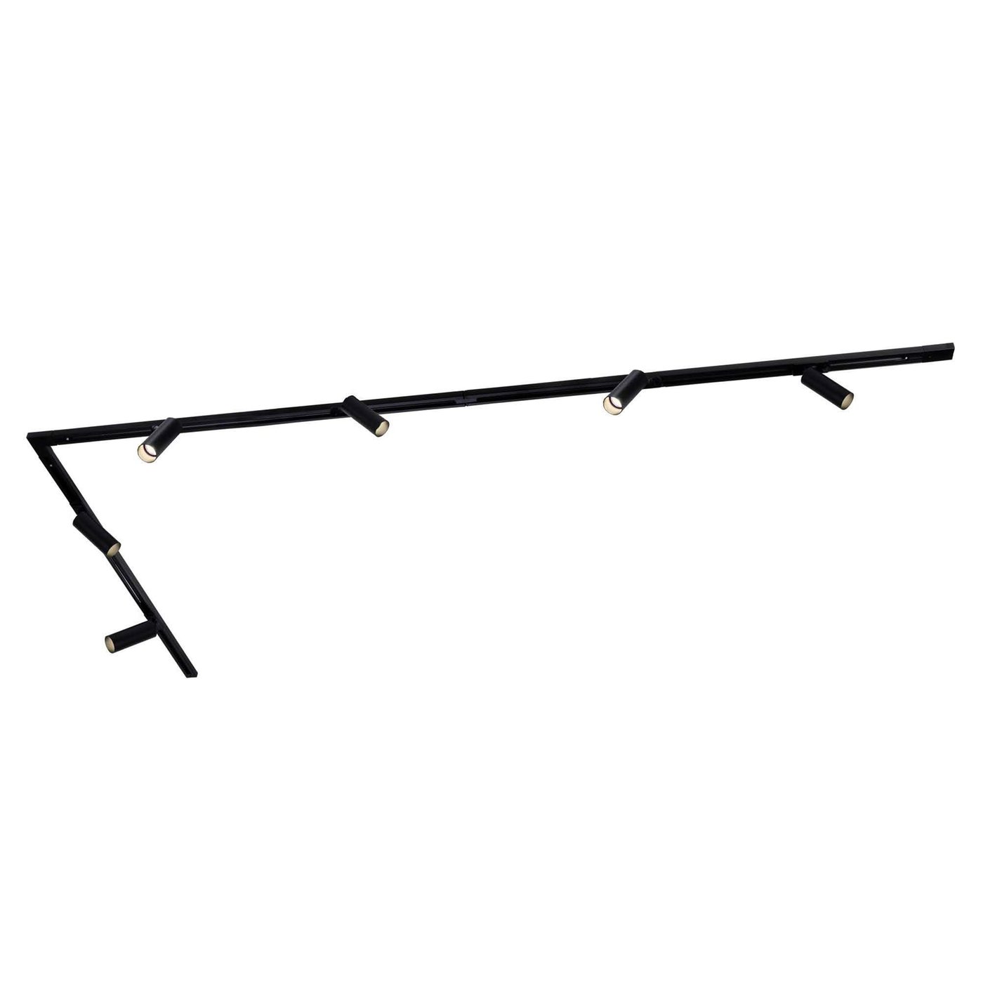 3m LED Schienensystem - 6 Spots - 3W - 2700K - Dimmbar - 1 Phasen - Schwarz