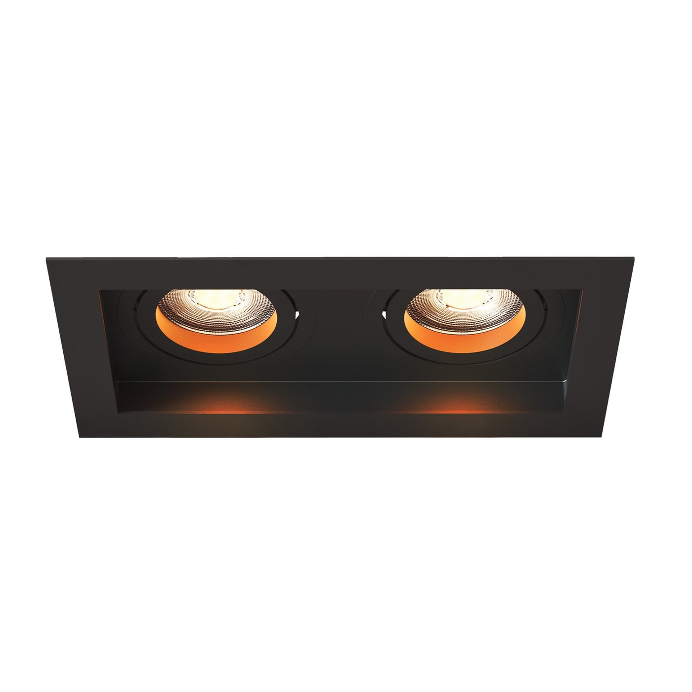 LED Einbaustrahler Dimmbar - Schwarz - Doppelt - Rechteck - 3W - 2700K - 345 Lumen - 185x100mm