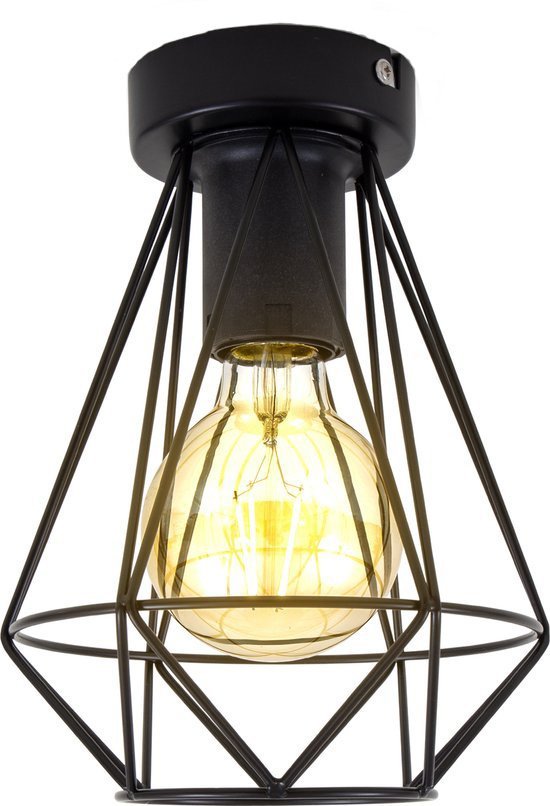 LED Plafondlamp - Leduxa - Zwart - Filament - E27 Fitting - 4W