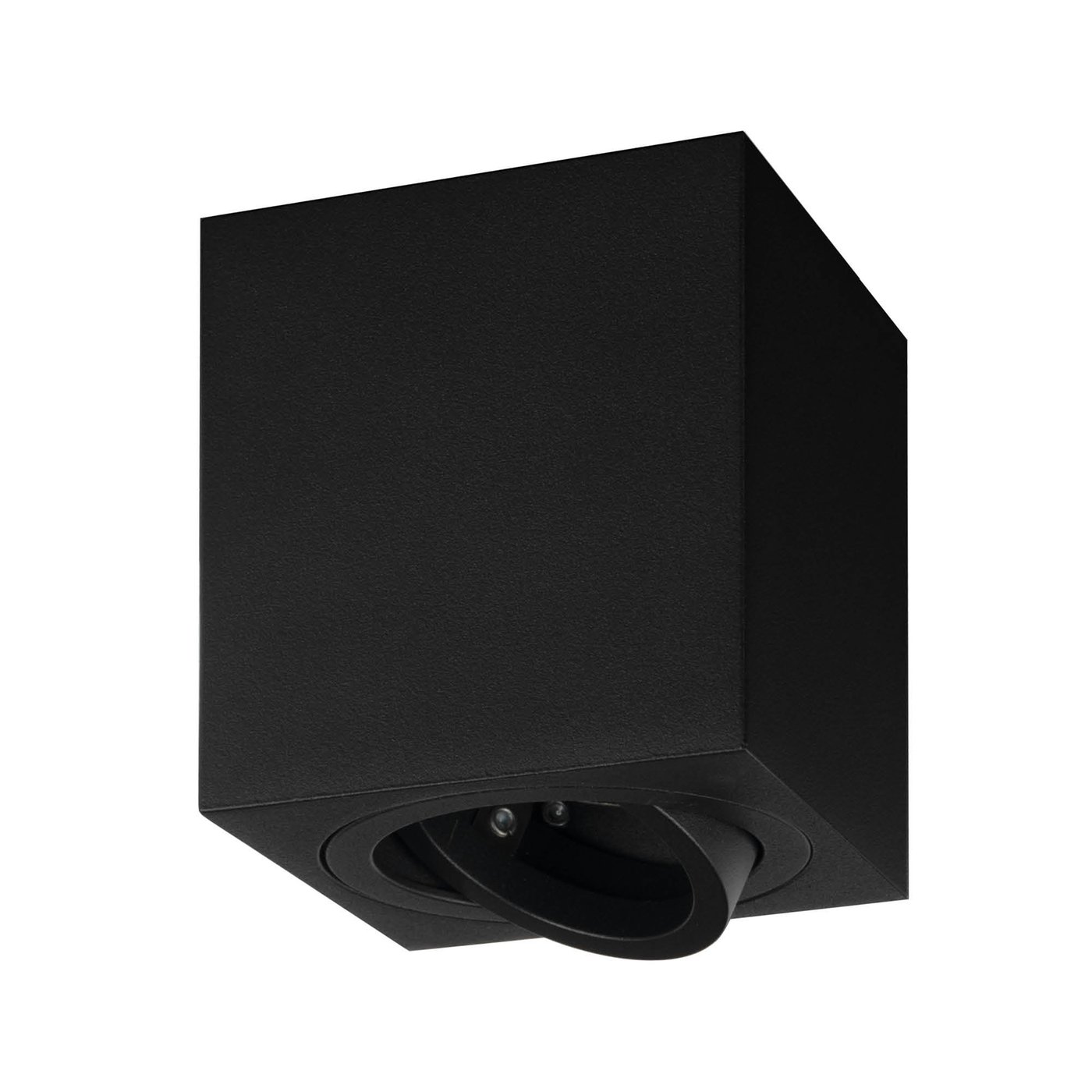 Spot en saillie LED - ø80mm - GU10 - Dimmable - Carré - Noir - Inclinable
