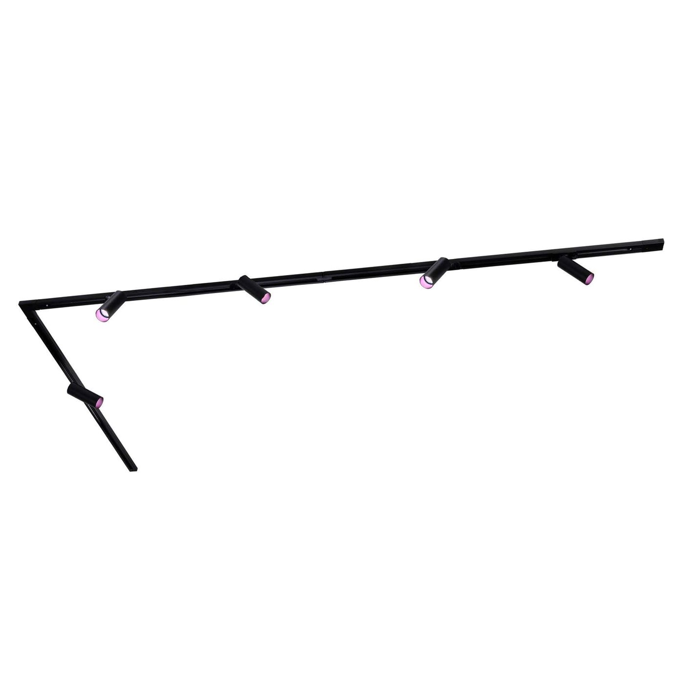 3m Inteligentne Oświetlenie Szynowe LED - 5x Reflektor Szynowy - 4.9W - RGB+CCT - Możliwość Przyciemniania - System Szynowy 1-fazowy - Czarny
