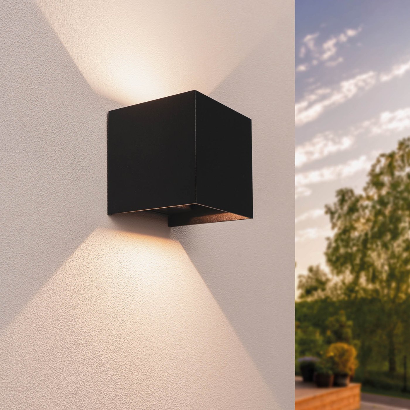 Zewnętrzny Kinkiet Ścienny LED - góra-dół - Czarny - 2700K - 4.2W - IP54 - 2x Gniazda G9