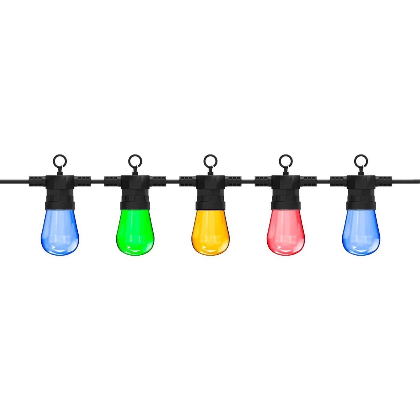 10m Calex Vista Lichterkette + 2 m Anschlusskabel - IP44 - RGB - Inkl. 10 Lampen