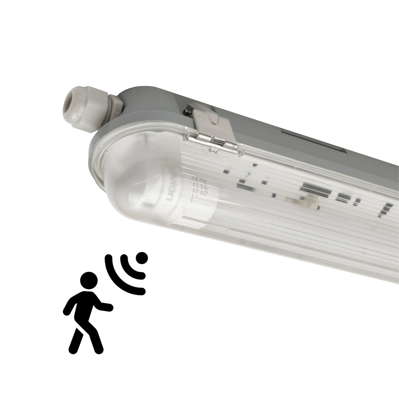 Oprawa hermetyczna LED z czujnikiem 120 cm - 18W - 4000K - IP65 - 1x Świetlówką LED