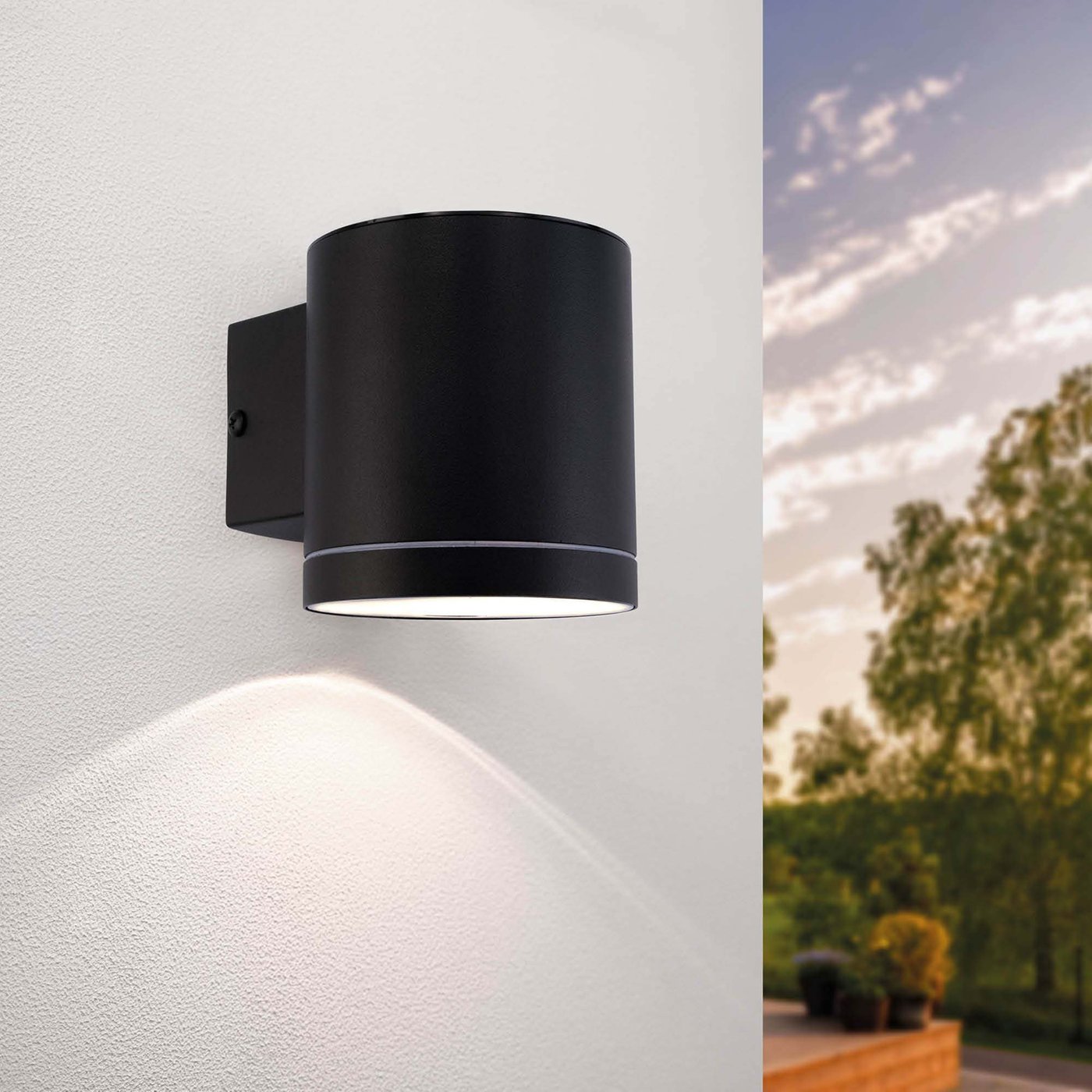 Kinkiet Solarny Zewnętrzny Arche - 3000K - IP44 - Czarny