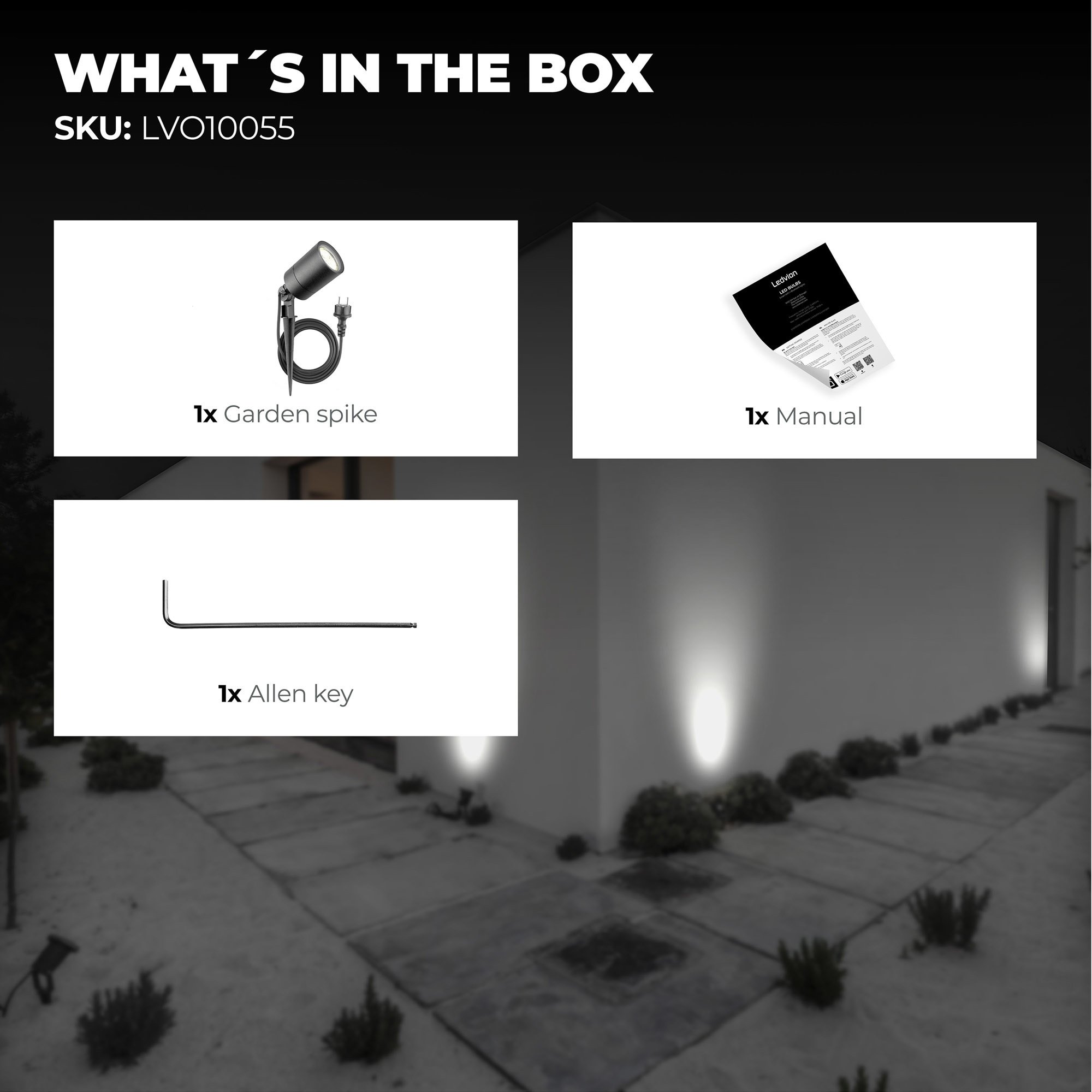 9 Faretti Da Esterno Con Picchetto - IP65 - Attacco GU10 - Nero - Per Giardino - Foto 6