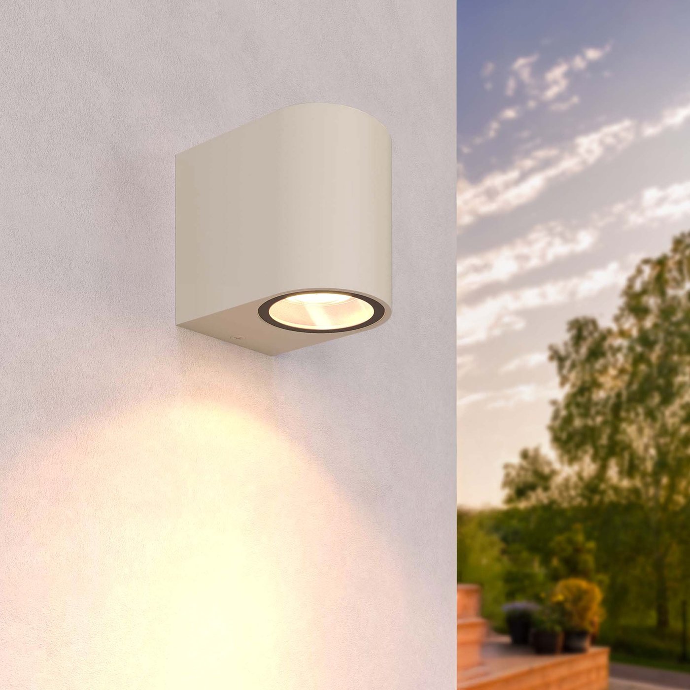 Applique Murale LED - Sacramento - Raccord GU10 - Beige - Convient pour Intérieur & Extérieur