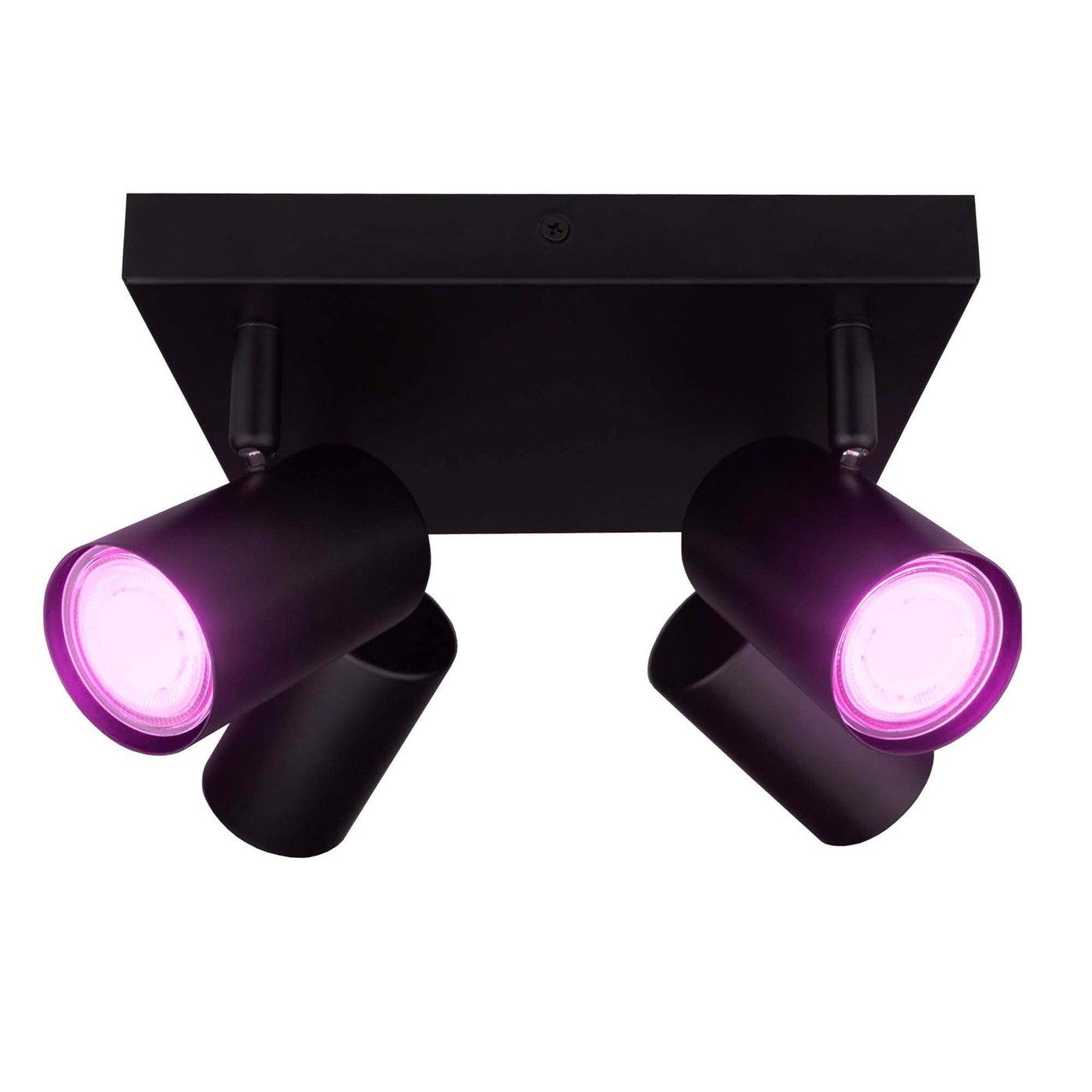 Reflektory sufitowe LED - Czarna - 4.9W - RGB+CCT - ściemniany - Kwadrat - Uchylna