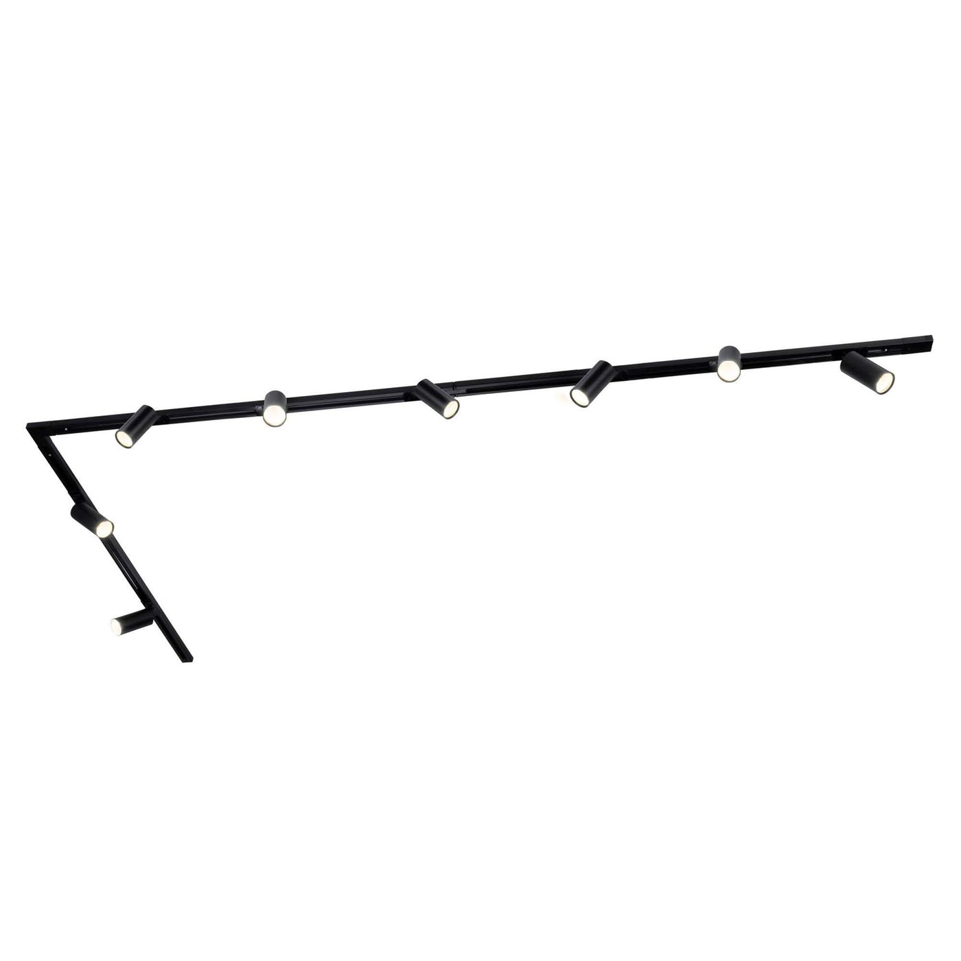 3m Oświetlenie Szynowe LED - 8x Reflektor Szynowy - 3W - 2700K - Możliwość Przyciemniania - System Szynowy 1-fazowy - Czarny