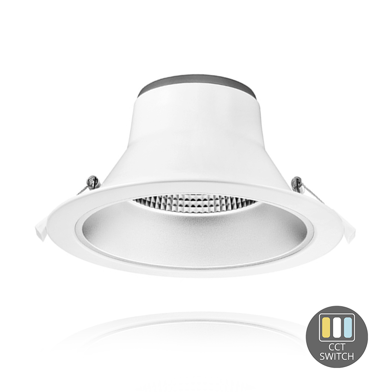 Downlight LED z Odbłyśnikiem - 15W - Ø145 mm - Przełącznik CCT - Biały - 5 lat gwarancji