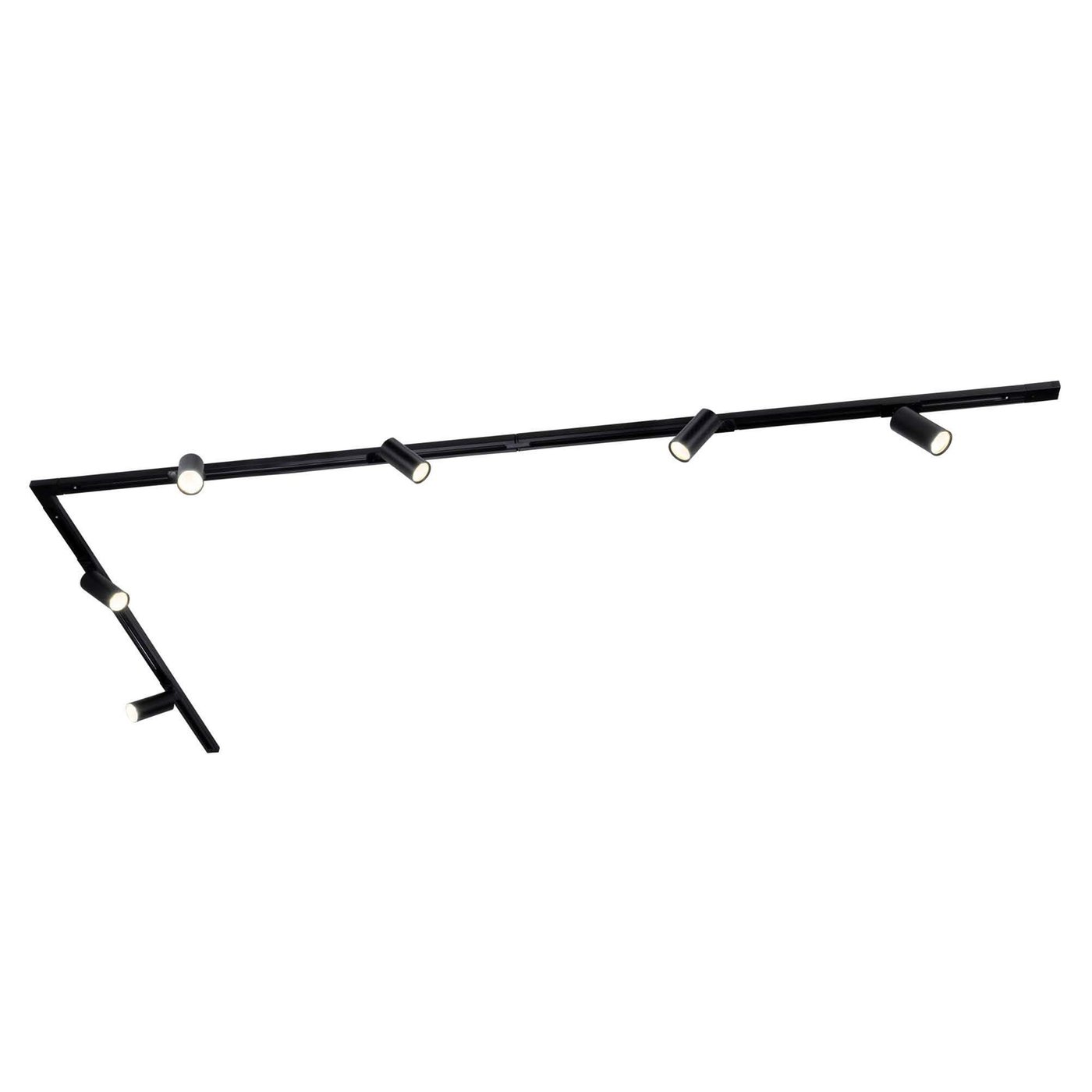3m LED Railverlichting - 6 Railspots - Dimbaar - 1-Fase Railsysteem - Zwart