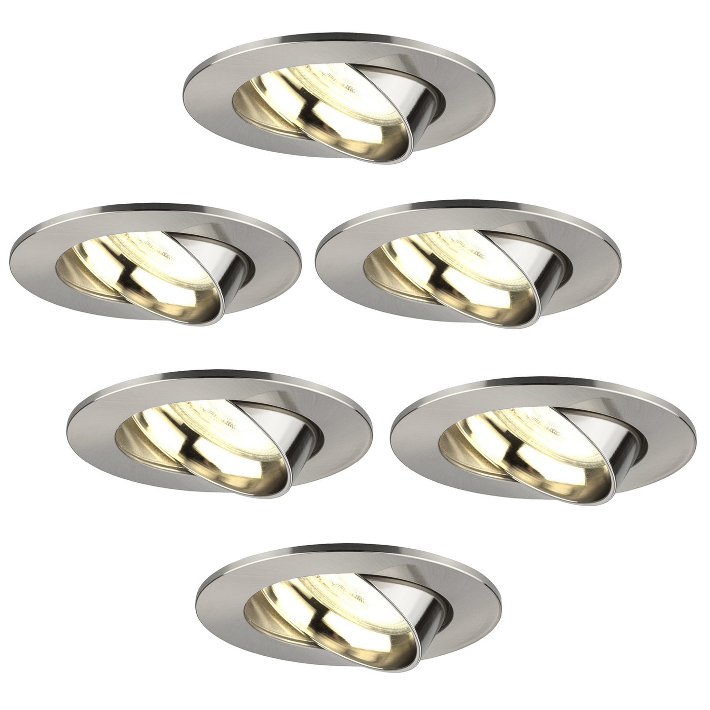 6x Lampy Wpuszczane w Sufit - Stal Nierdzewna - Rio - ściemniane - 3W - 2700K - ø85mm