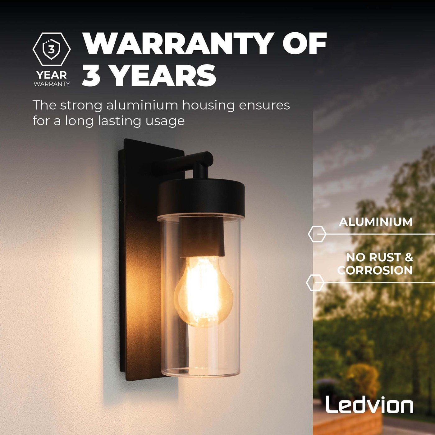 CELAVY Led-wandlamp, voor buiten, 11 W, moderne buitenlamp, buitenlamp, buitenlamp, IP65 waterdicht, buitenverlichting, buitenverlichting, huismuur, zwart