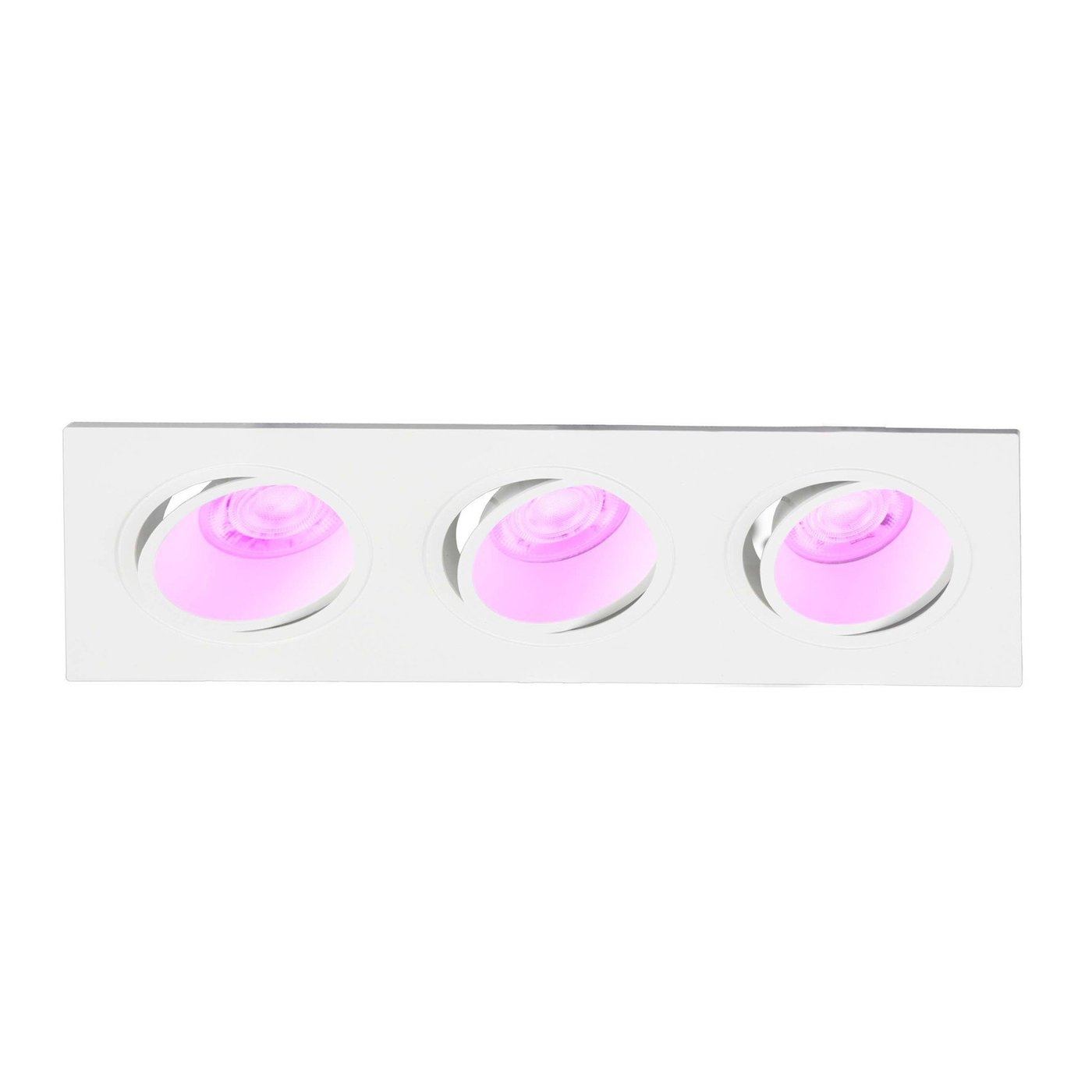 Smarter LED-Einbauspot Dreifach - Rechteck - RGB+CCT - Wit