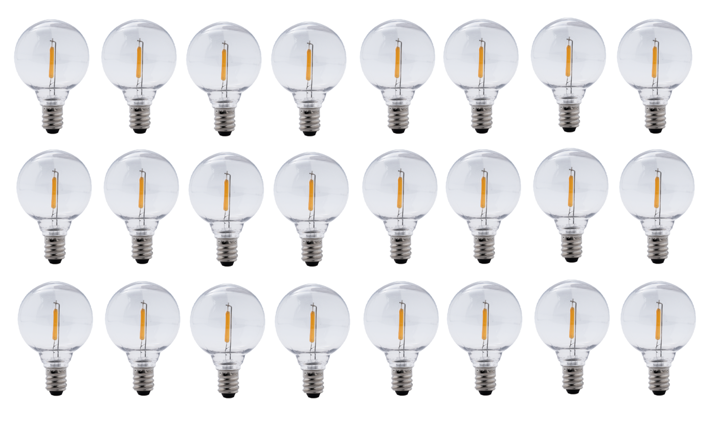Żarówka LED E12 Filament - 0.3W - 2700K - 39 Lumenów - Clear - 25 Pack