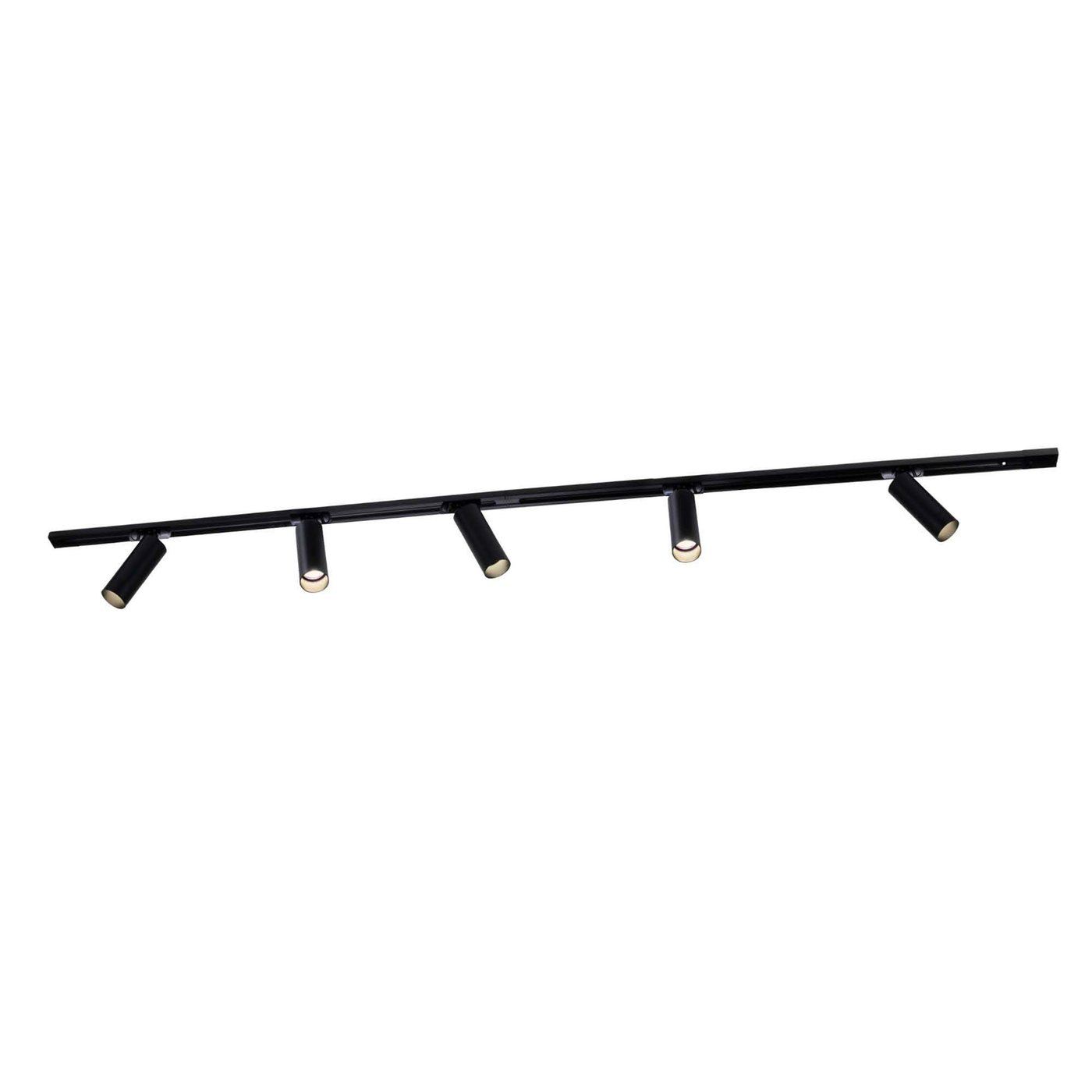 2m LED Schienensystem - 5 Spots - Dimmbar - 1 Phasen - Schwarz