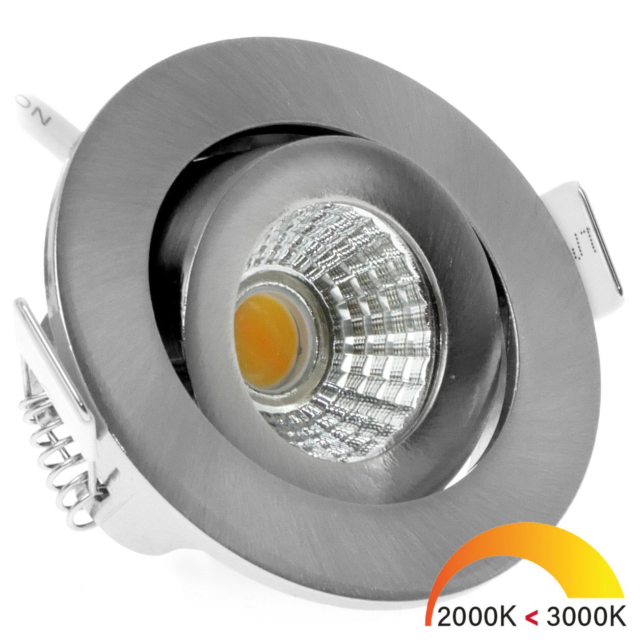 Oczka sufitowe LED nikiel - 5W - IP54 - 2000K-3000K - uchylny