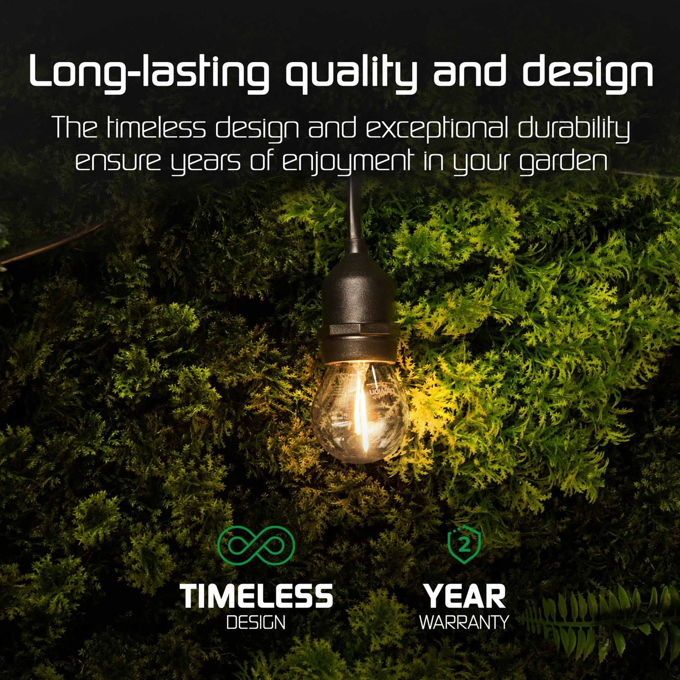 ENLACE Catena LED 3 Metri Con 30 Luci A Forma Di Ape - Bianco Caldo, Funzione Fissa/Lampeggiante - Batteria