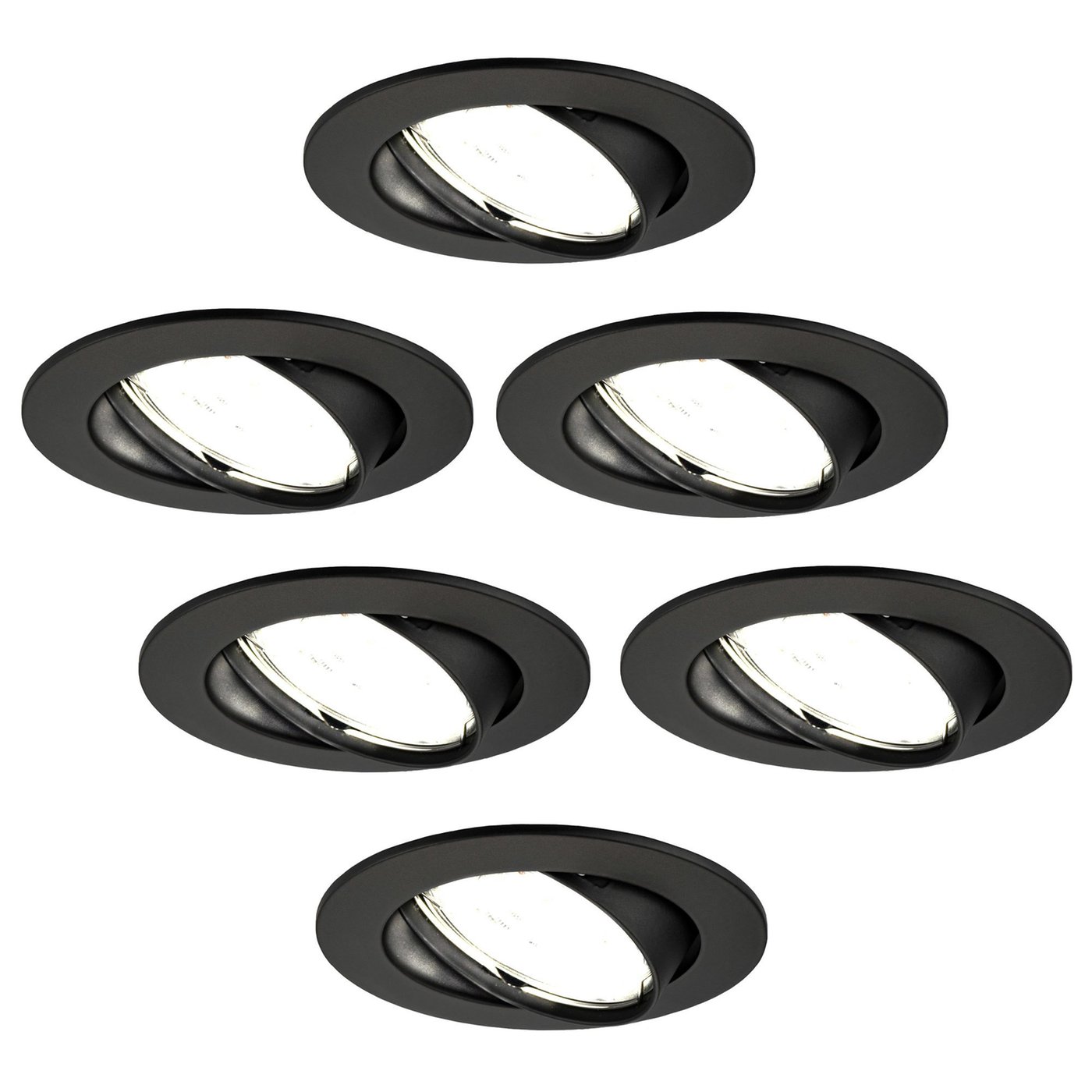 Focos Empotrables LED Regulables Negro - Amsterdam - 3W - 4000K - ø82mm - 6 Pack