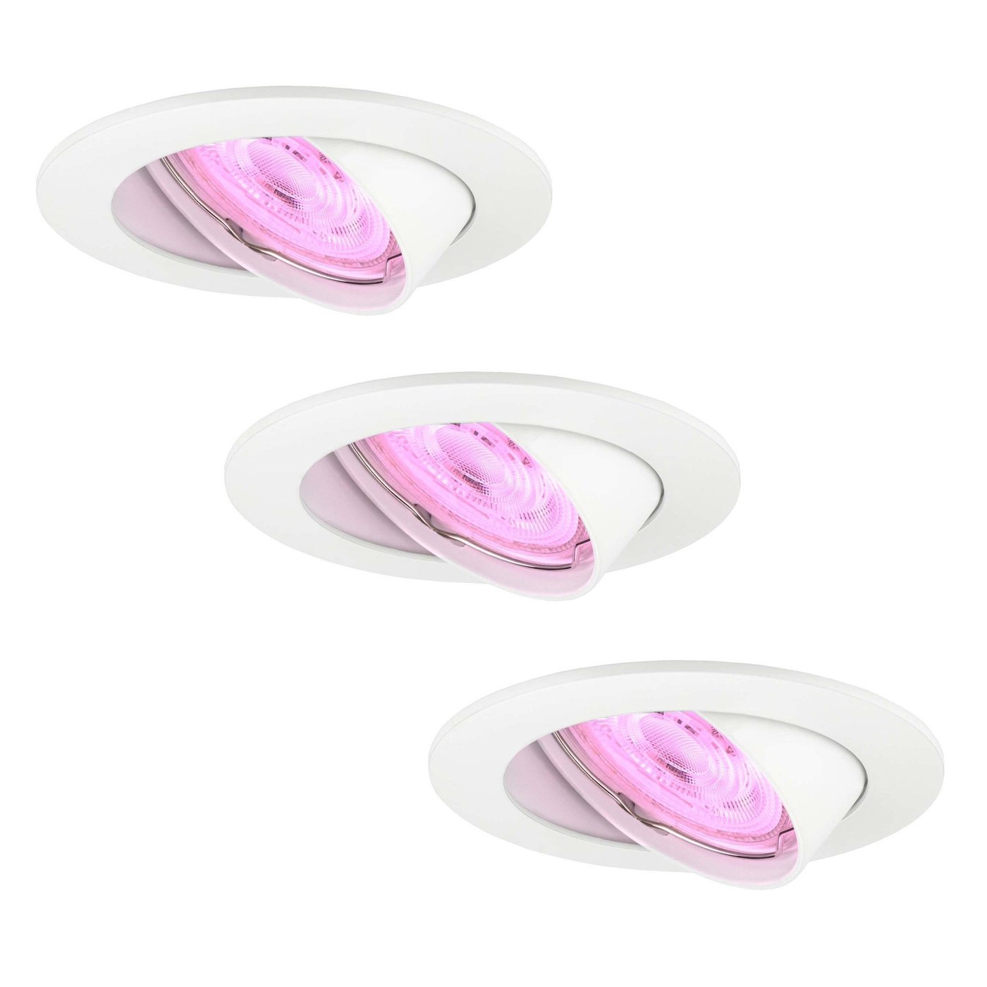 Smart LED Einbaustrahler Weiß - Amsterdam - Smart WiFi - Dimmbar - RGB+CCT - 3 Pack