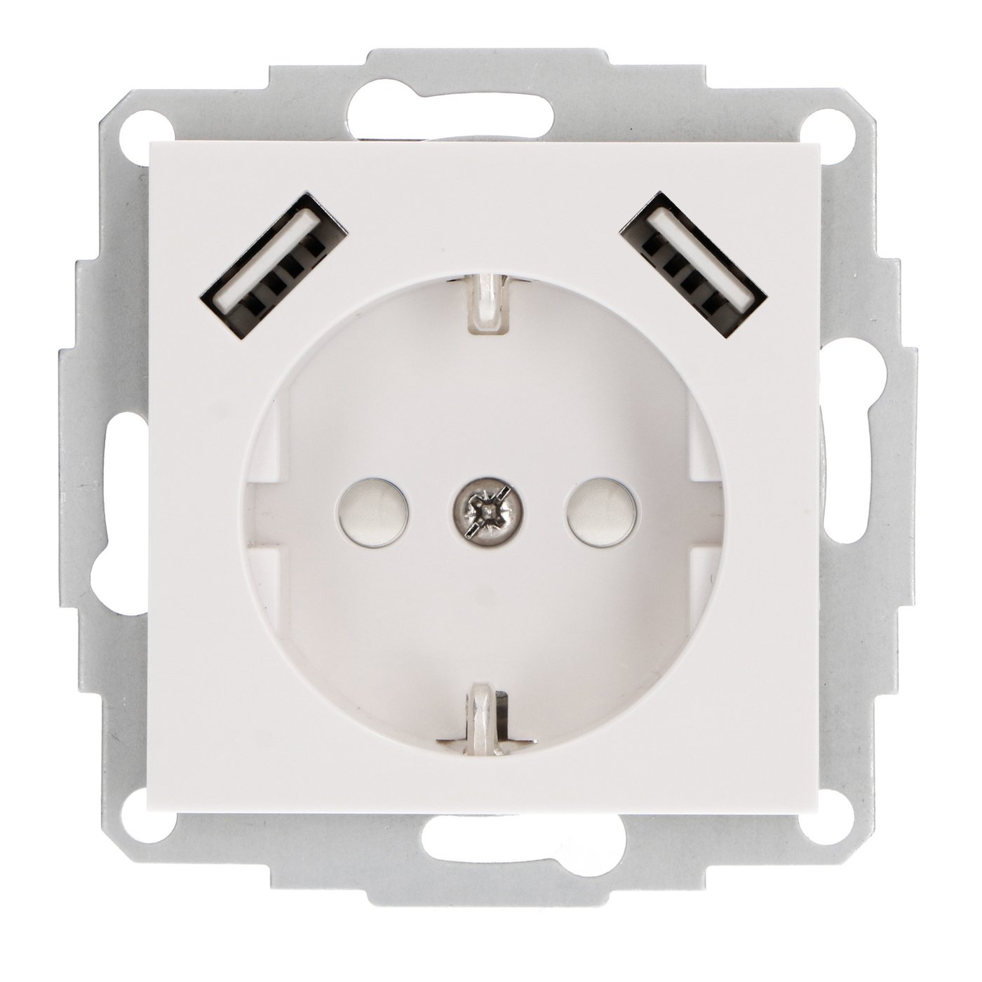 Gniazdo wpuszczane z USB - Gniazdo ścienne - 2x USB-A - 3,4A