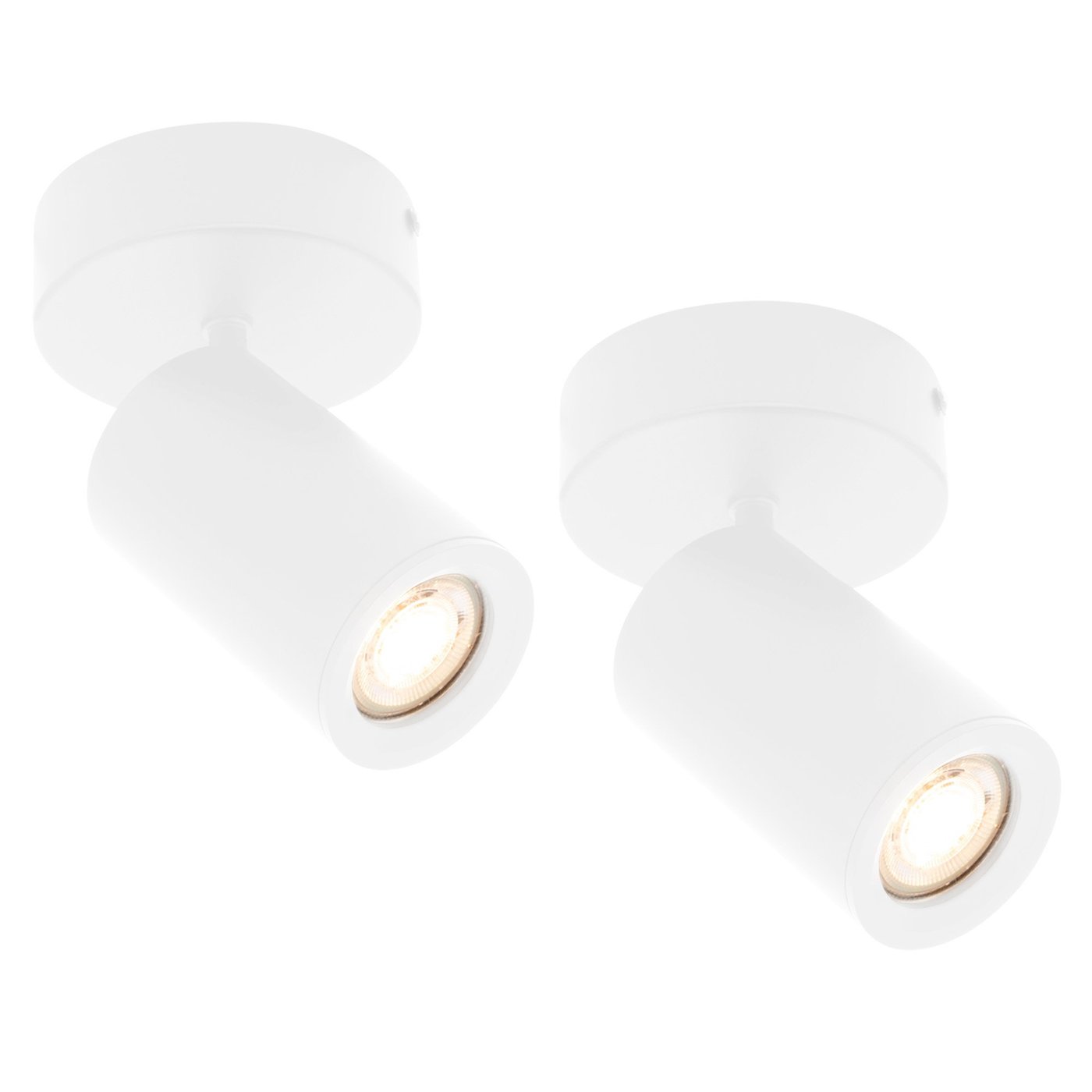 2x LED takspotlight vit – dimbar – 3W – 2700K – vinklingsbar