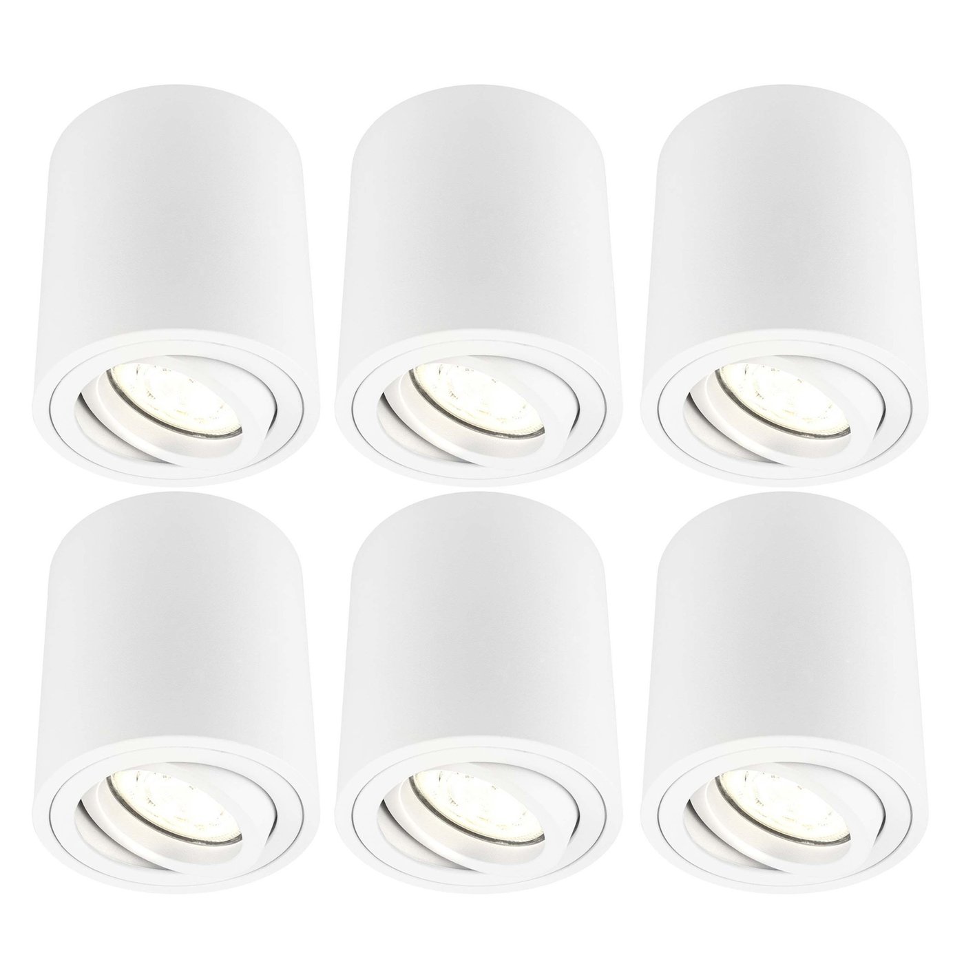 6x Lampy Wpuszczane w Sufit - Okrągłe - Białe - ściemniane - 3W - 2700K - IP20