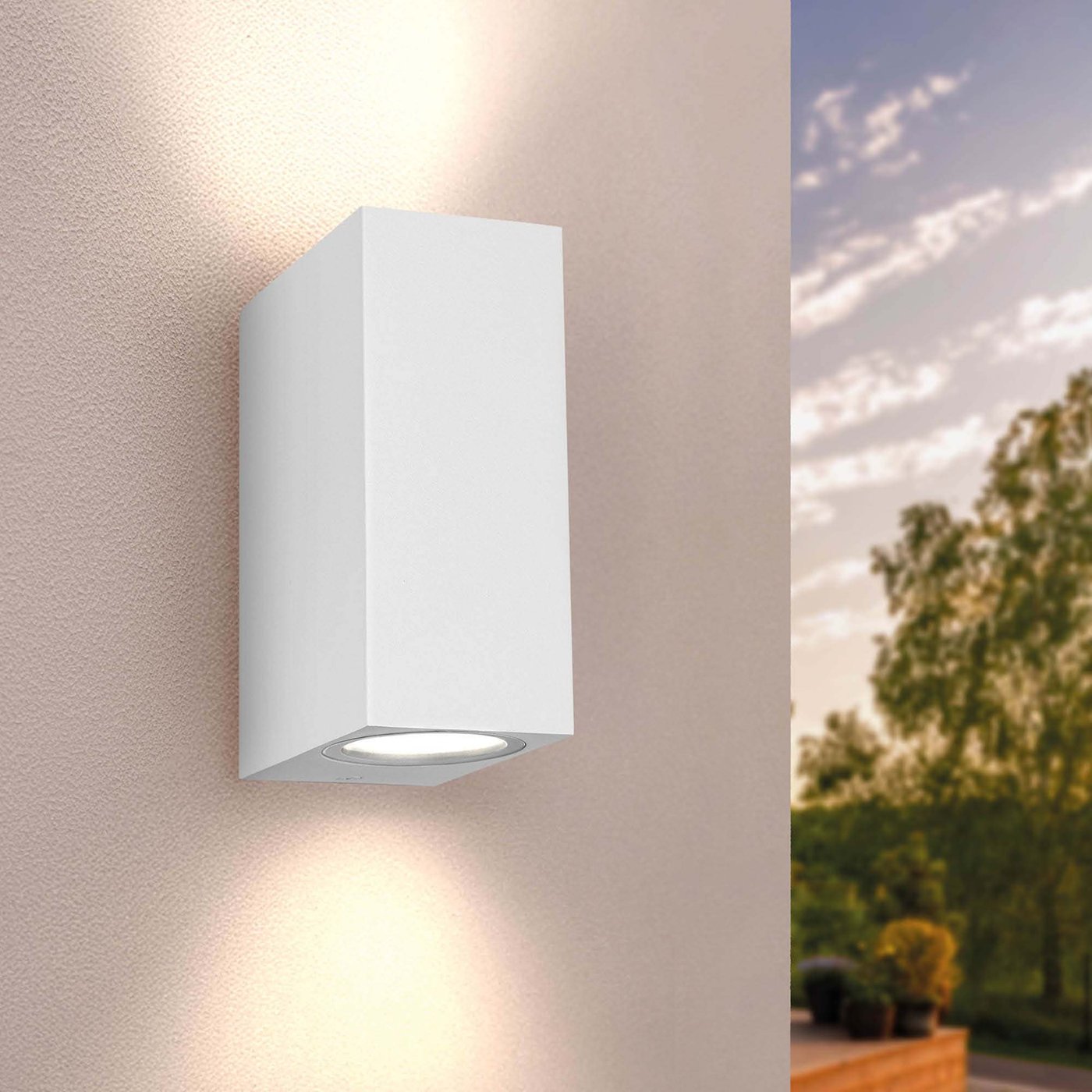 LED Wandleuchte - Cube Weiß - Beidseitig - IP54
