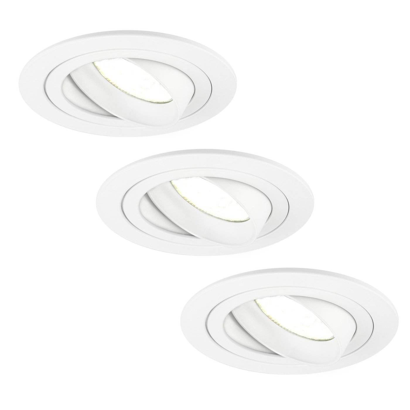 3x Lampy Wpuszczane w Sufit - Białe - Tokio - ściemniane - 3W - 4000K - ø92mm