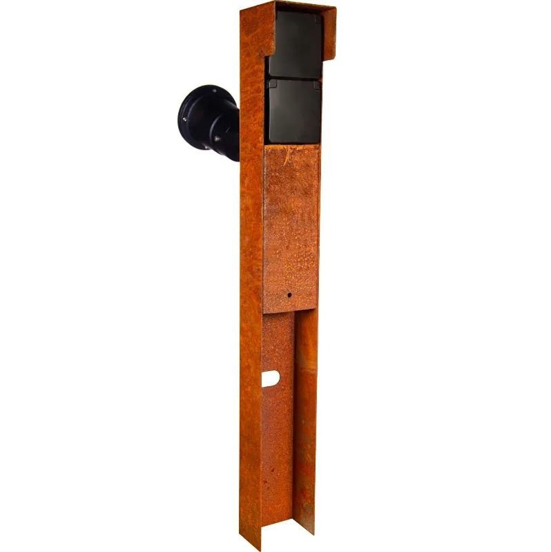 Gniazdo zewnętrzne z reflektorami - 2 gniazdo elektryczne - 2 dławiki kablowe - IP55 - 65 cm