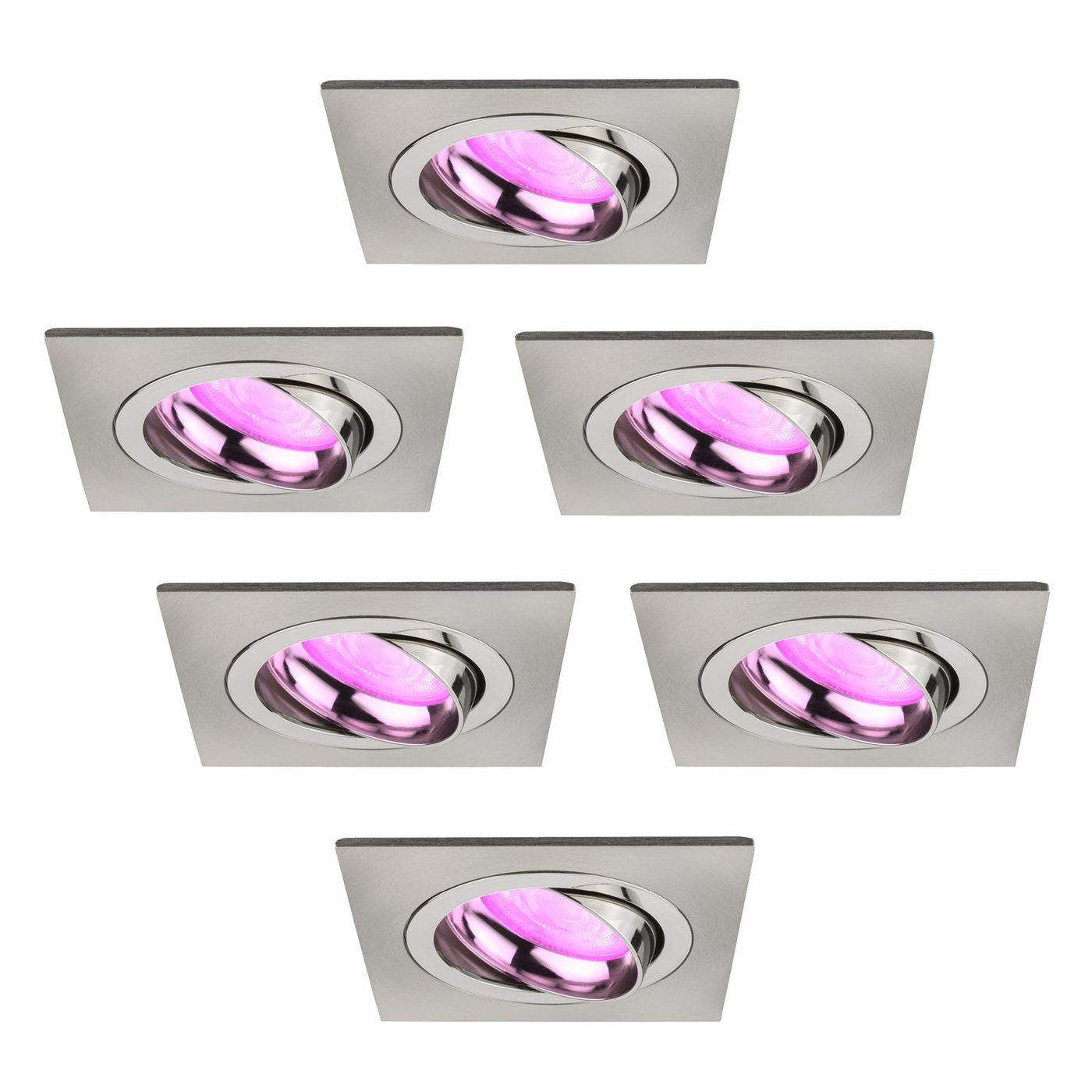 6x Lampy Wpuszczane w Sufit - inteligentne oświetlenie - Seville - ściemnialny - RGBWW