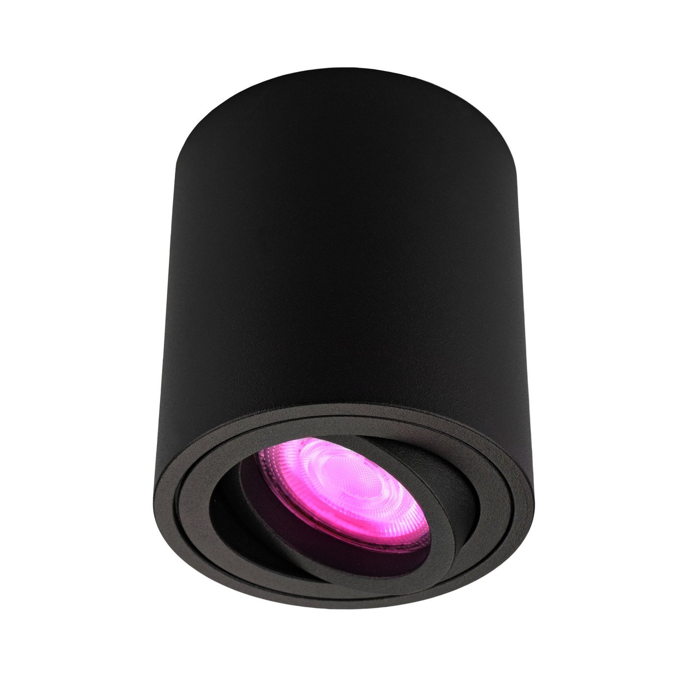 Smart LED Aufbaustrahler - ø80mm - Rund - Schwarz - 4.9W - RGB+CCT - Kippbar - IP20