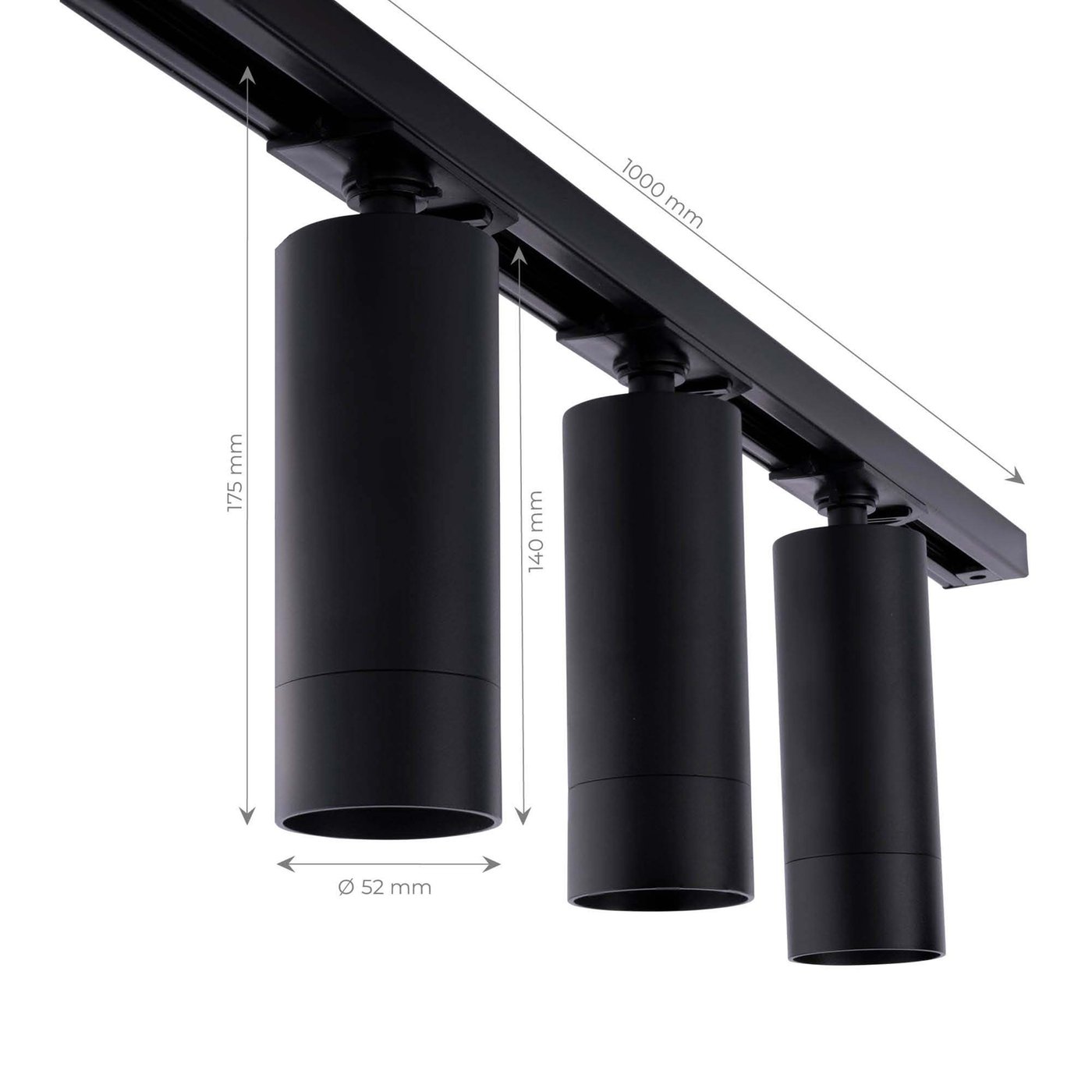 Arcchio Nikora Faretto A Binario Dimmerabile 1 Luce GU10 In Alluminio Nero – Moderno Per Corridoio E Ambienti