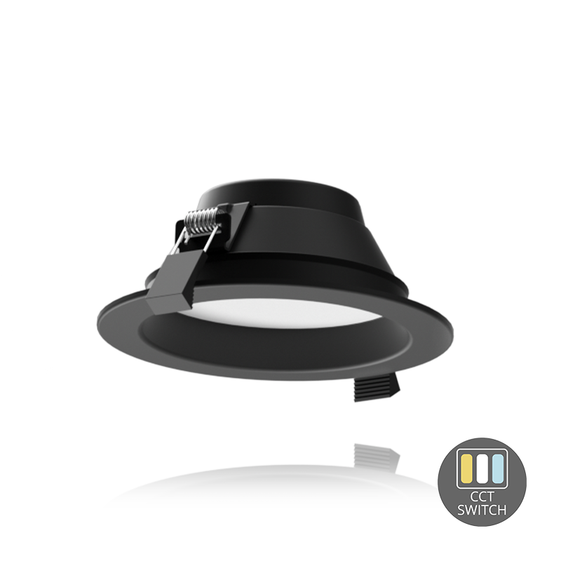 LED Einbauleuchte - 12W - Ø120 mm - CCT-Schalter - Schwarz - 5 Jahre Garantie